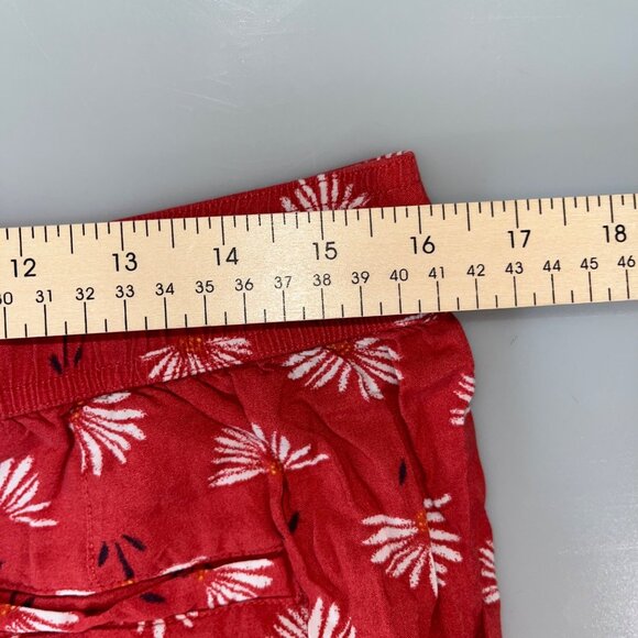 So Red Floral Womens Shorts With Elastic‎ Waist & Pockets Large - Picture 3 of 5